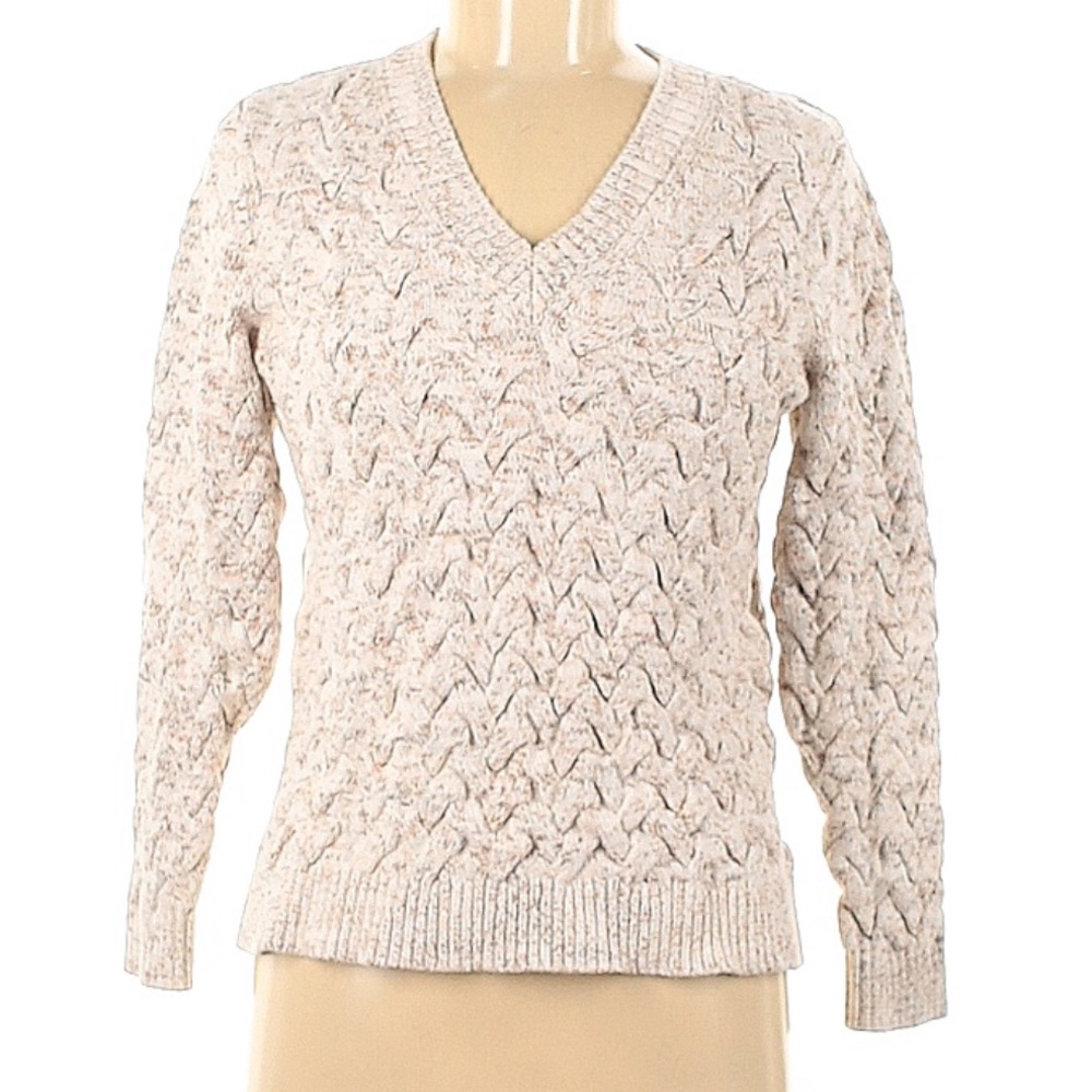 Lands’ End Drifter Ivory Sweater Size Medium Petite